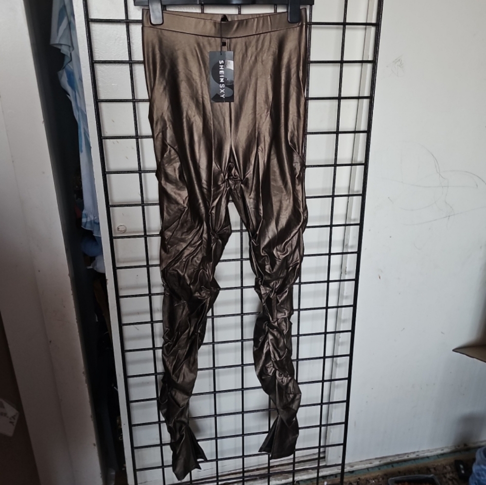 SHEIN Shiny Bronze Men's Pants